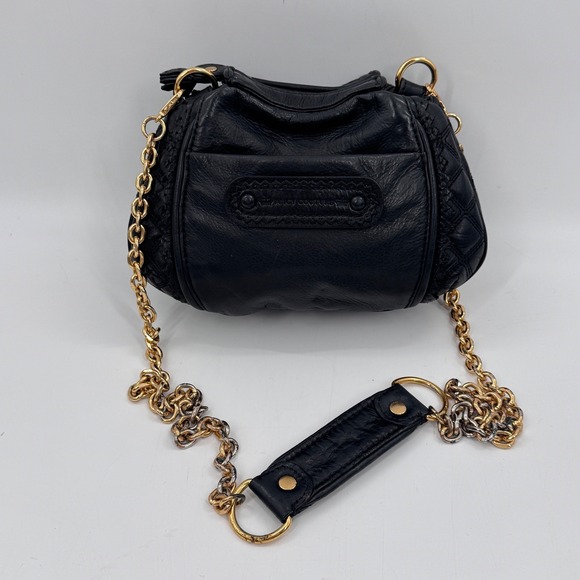 Juicy Couture Handbags - Juicy Couture Black Leather Quilted Chain Shoulder Bag